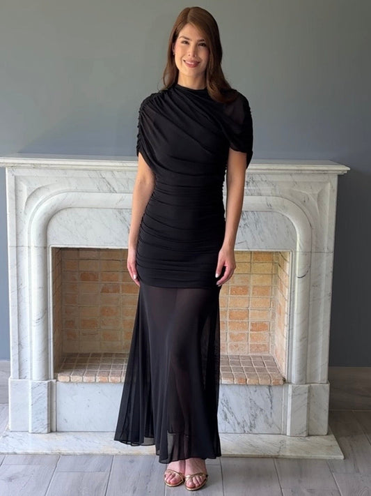 VESTIDO LARGO NEGRO 12695
