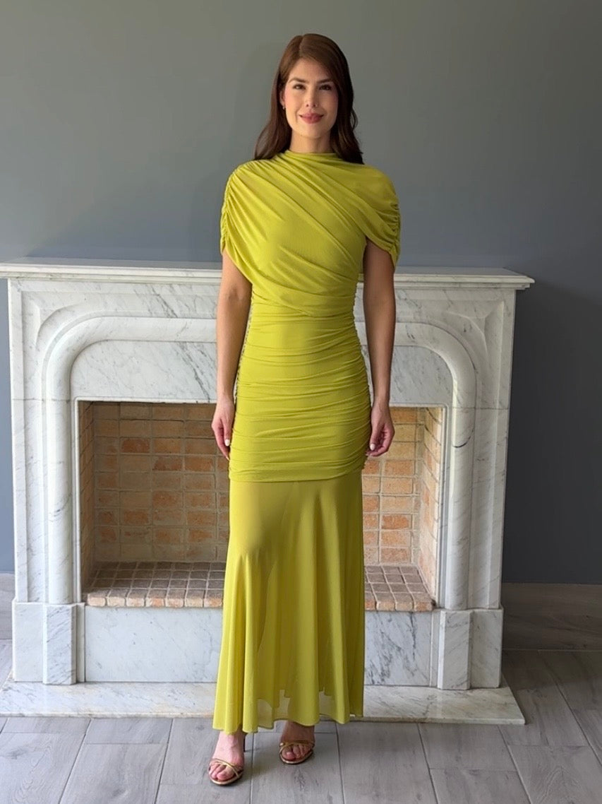 VESTIDO LARGO VERDE 12695