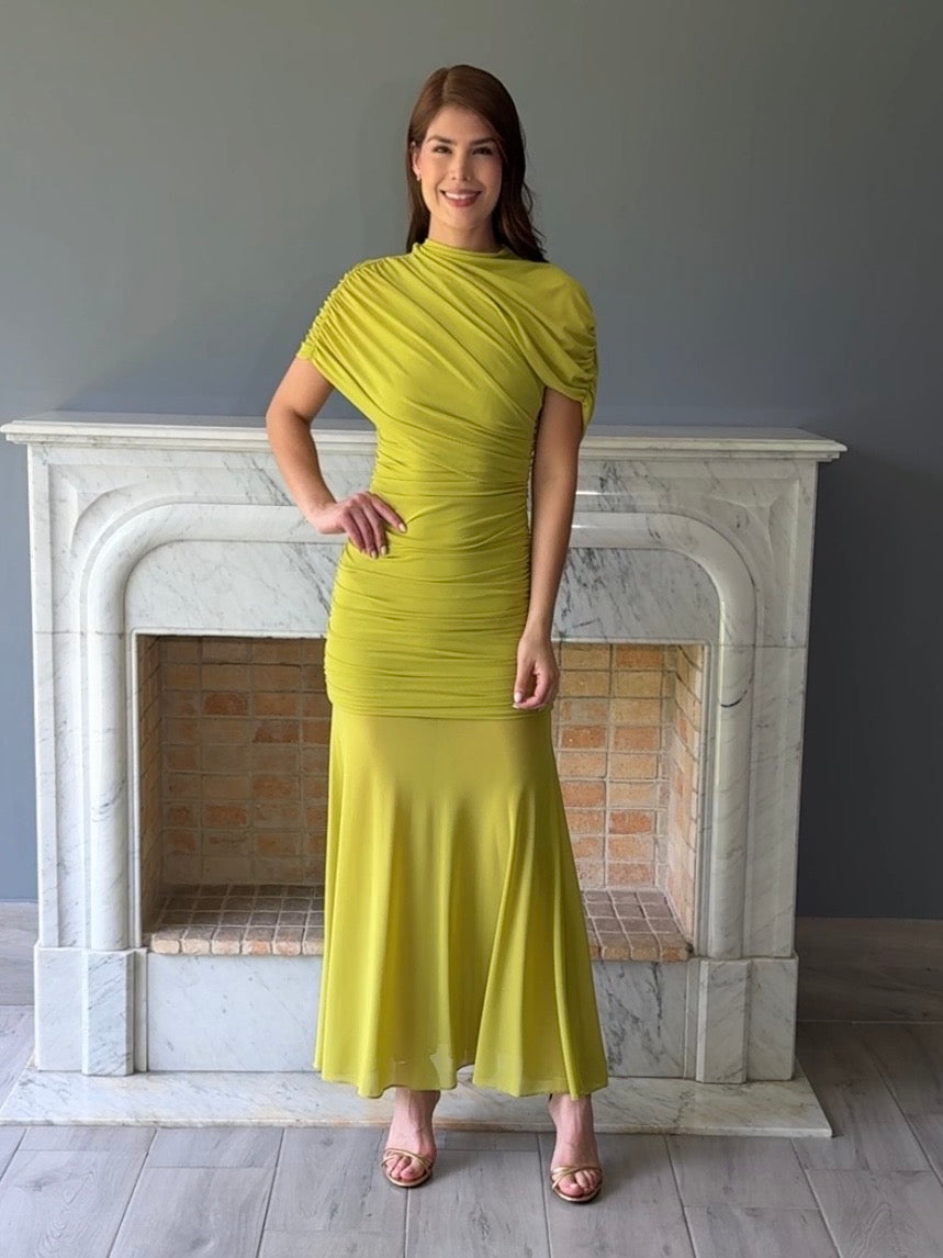 VESTIDO LARGO VERDE 12695