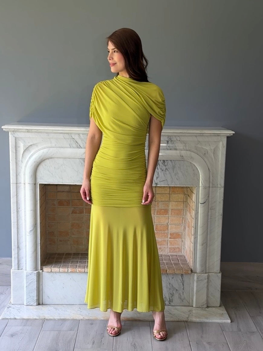 VESTIDO LARGO VERDE 12695