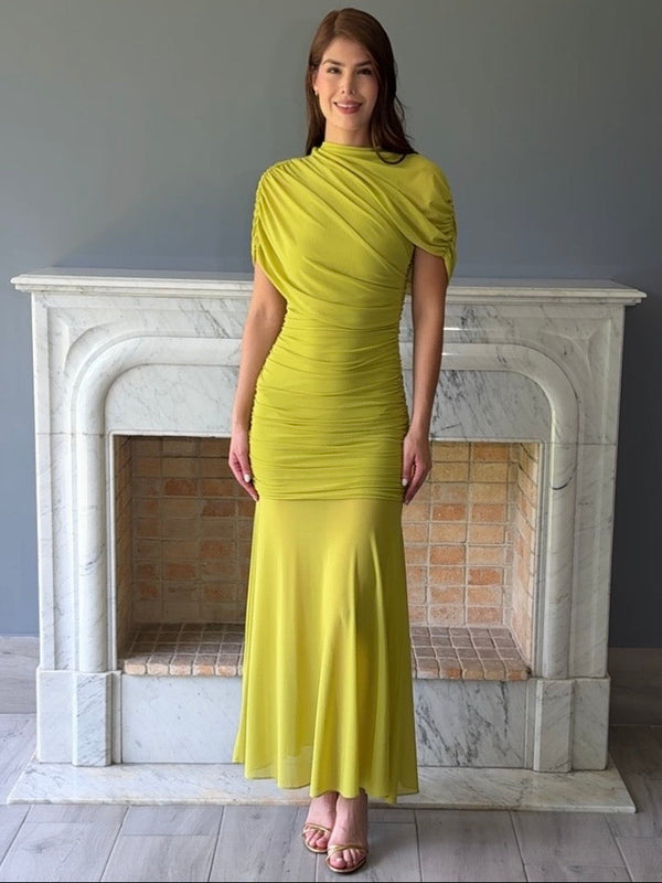 VESTIDO LARGO VERDE 12695