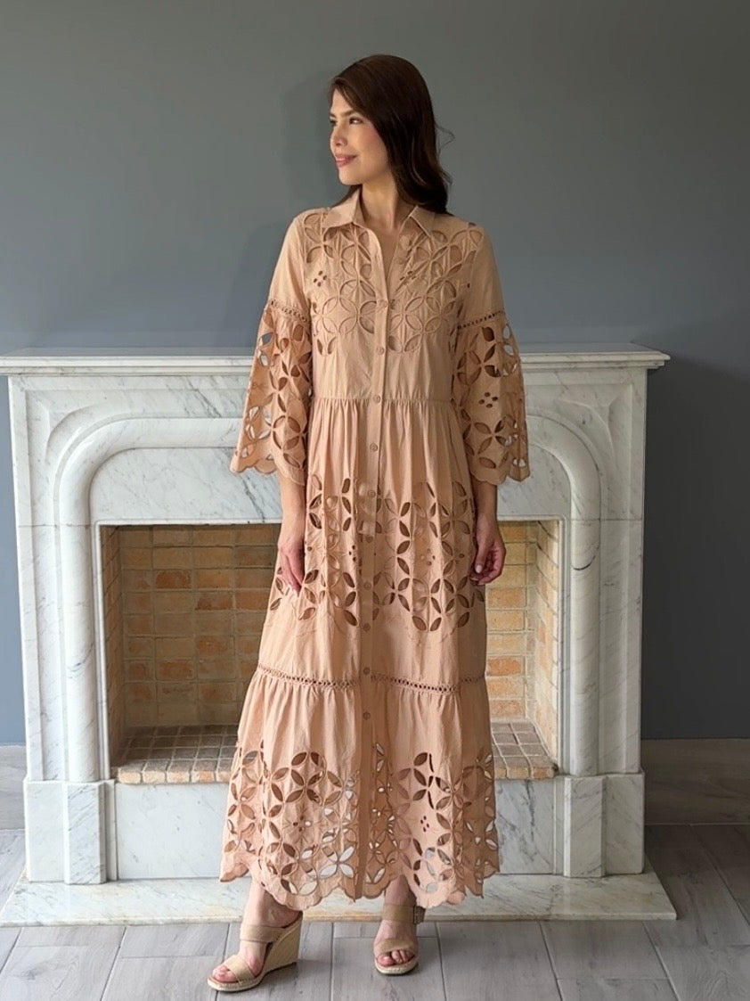 VESTIDO MIDI CAFE 738