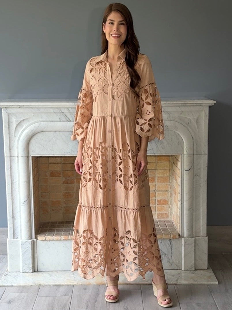 VESTIDO MIDI CAFE 738