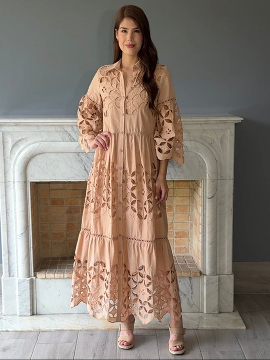 VESTIDO MIDI CAFE 738