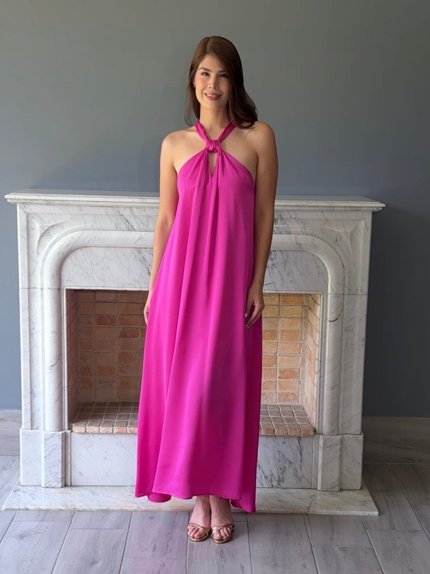 VESTIDO HALTER ROSA 8557