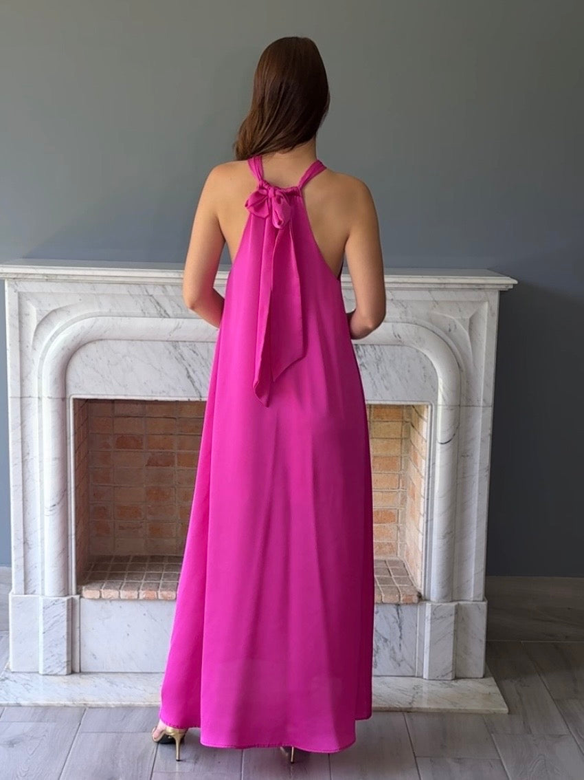 VESTIDO HALTER ROSA 8557