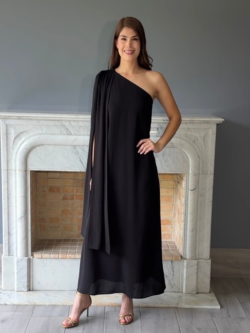 VESTIDO LARGO NEGRO D9343