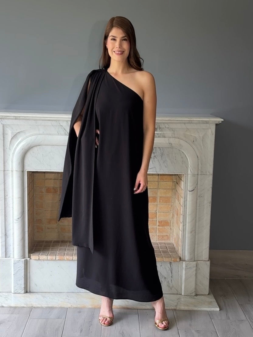 VESTIDO LARGO NEGRO D9343