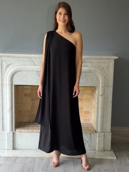 VESTIDO LARGO NEGRO D9343