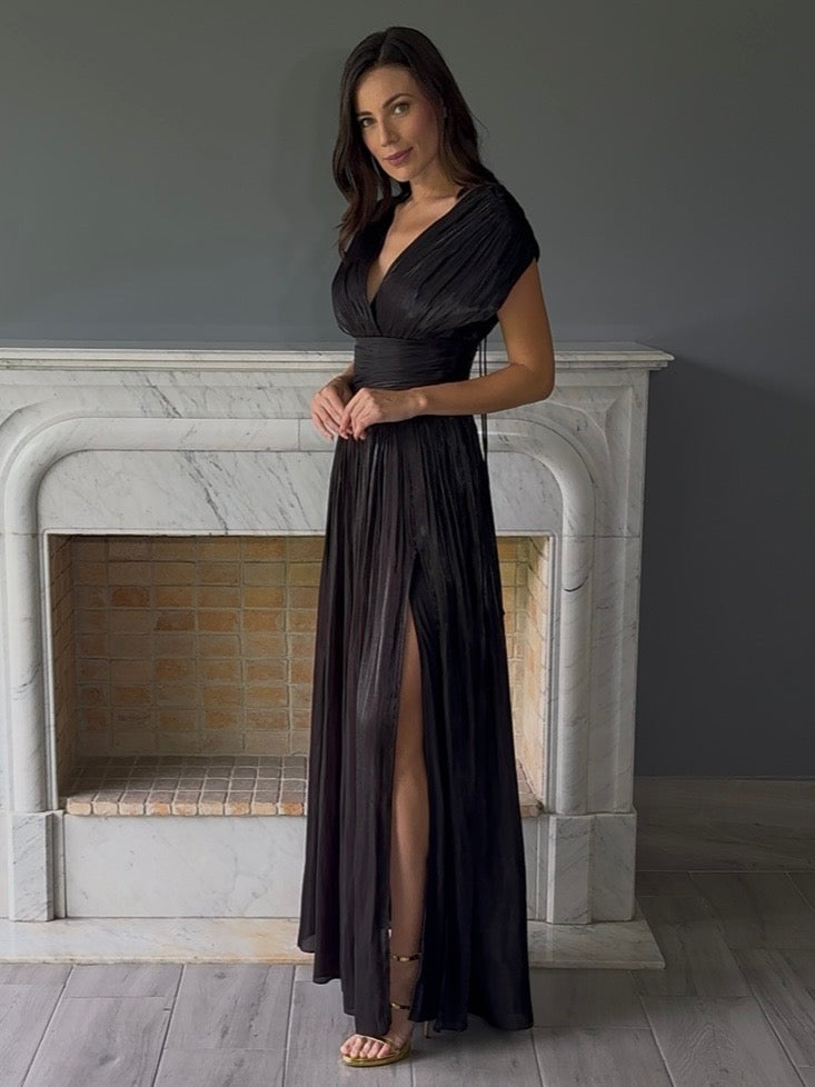 VESTIDO LARGO NEGRO 25096