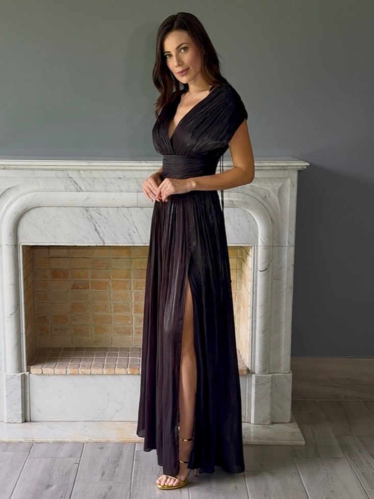 VESTIDO LARGO NEGRO 25096