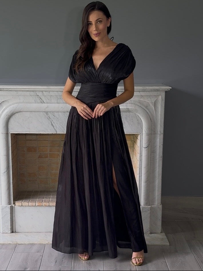 VESTIDO LARGO NEGRO 25096