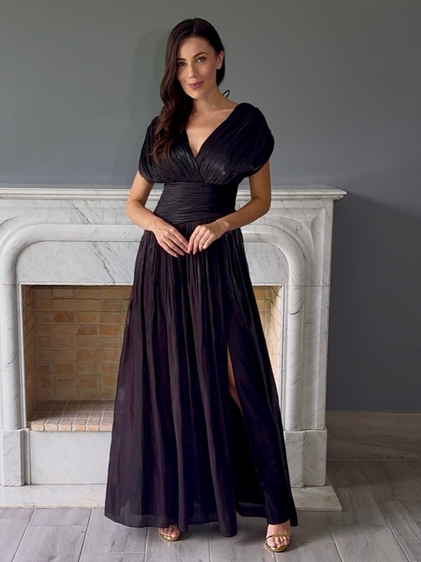 VESTIDO LARGO NEGRO 25096