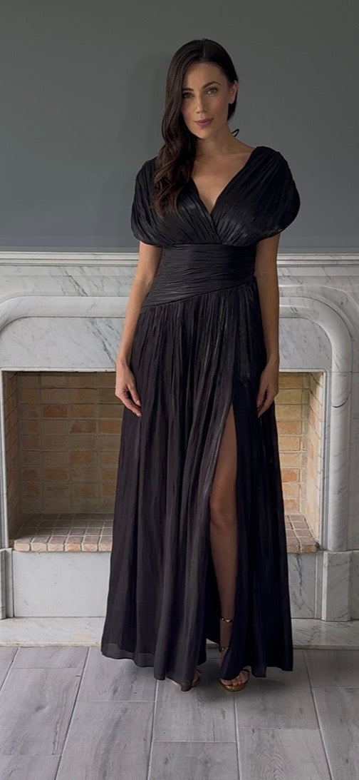 VESTIDO LARGO NEGRO 25096