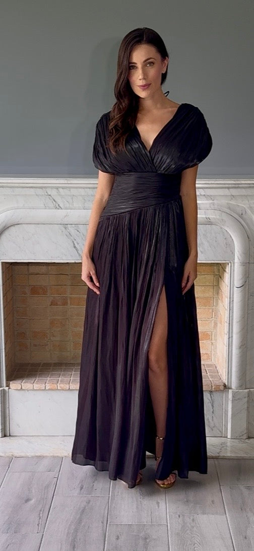 VESTIDO LARGO NEGRO 25096