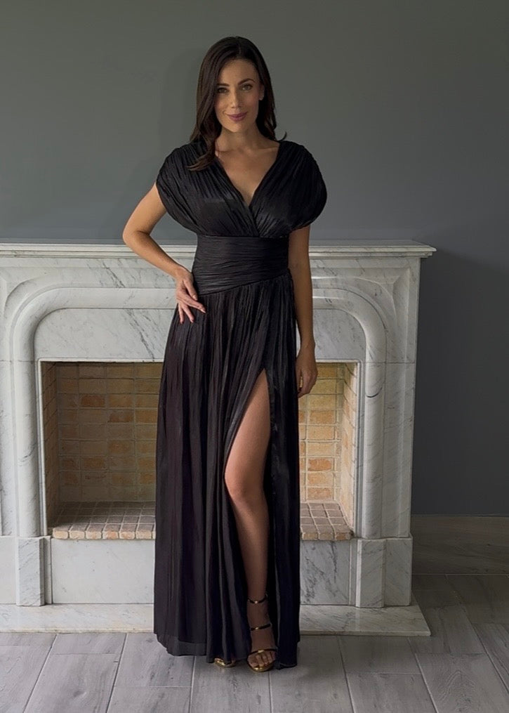 VESTIDO LARGO NEGRO 25096