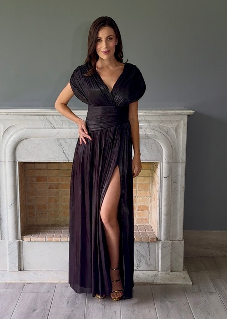 VESTIDO LARGO NEGRO 25096