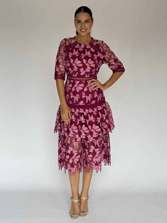 VESTIDO ESTAMPADO ROSA 10196