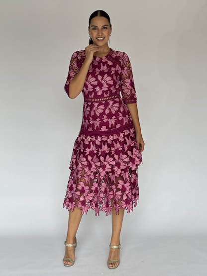 VESTIDO ESTAMPADO ROSA 10196