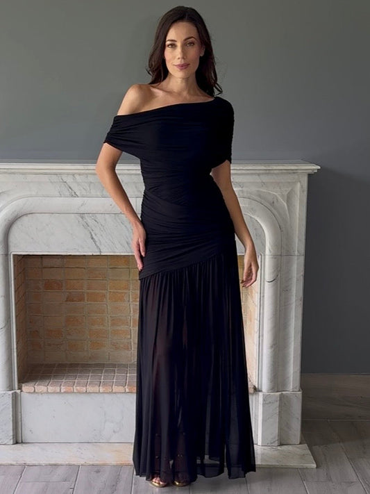VESTIDO LARGO NEGRO 6661