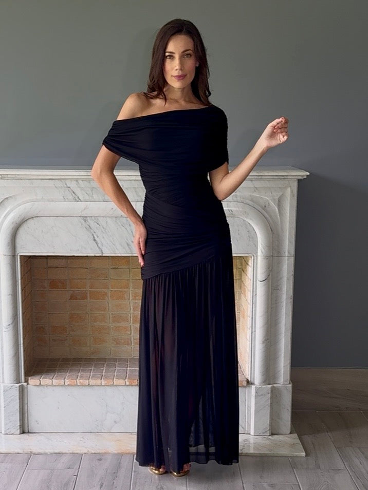 VESTIDO LARGO NEGRO 6661
