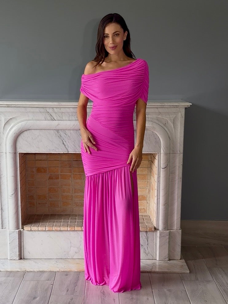 VESTIDO LARGO ROSA 6661