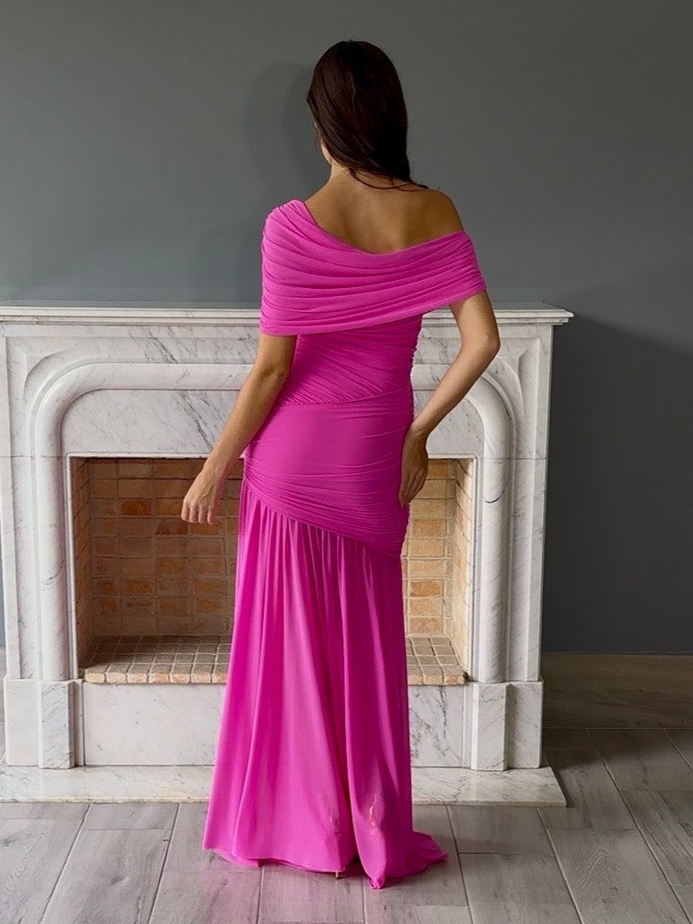 VESTIDO LARGO ROSA 6661