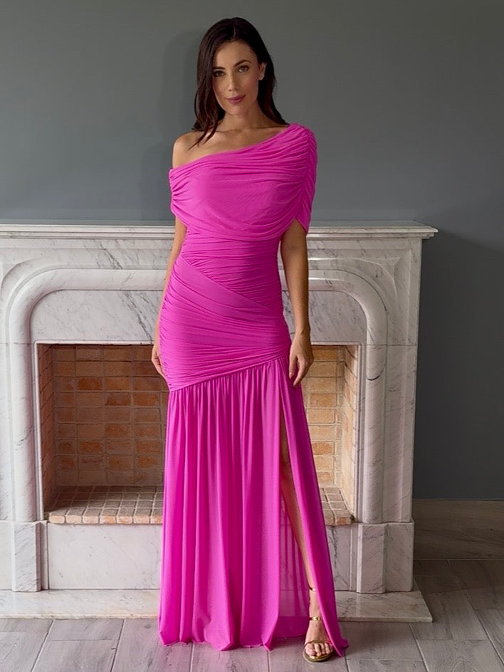 VESTIDO LARGO ROSA 6661