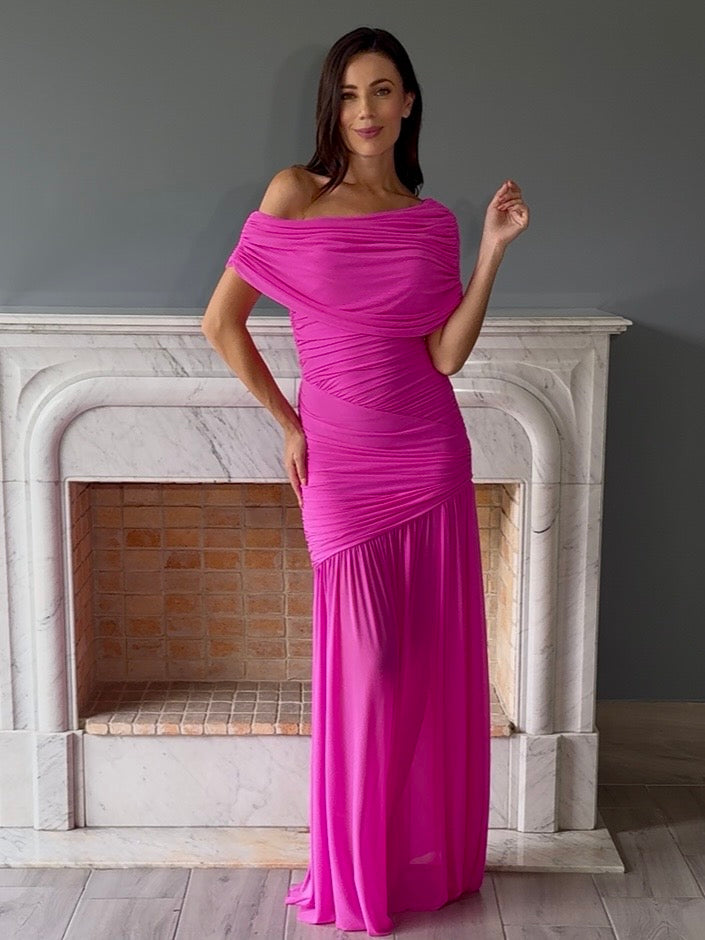 VESTIDO LARGO ROSA 6661
