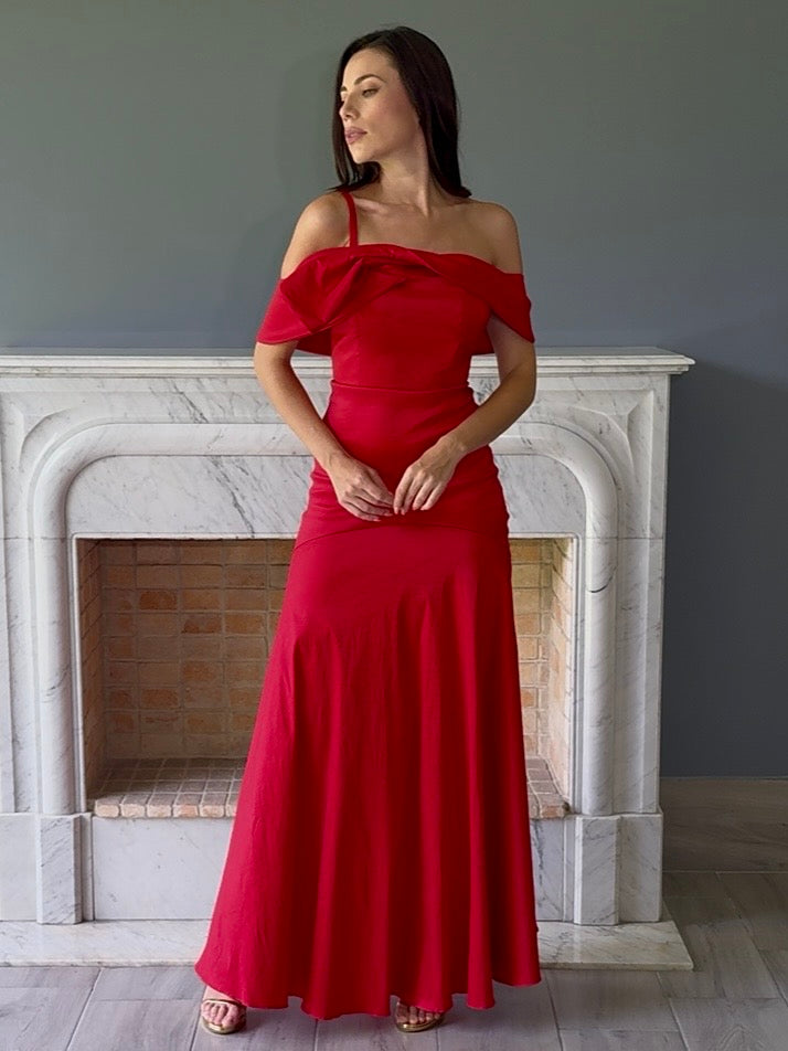 VESTIDO LARGO ROJO 507866