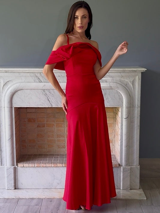 VESTIDO LARGO ROJO 507866