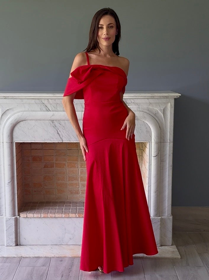 VESTIDO LARGO ROJO 507866