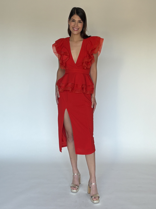 VESTIDO ROJO LD5503
