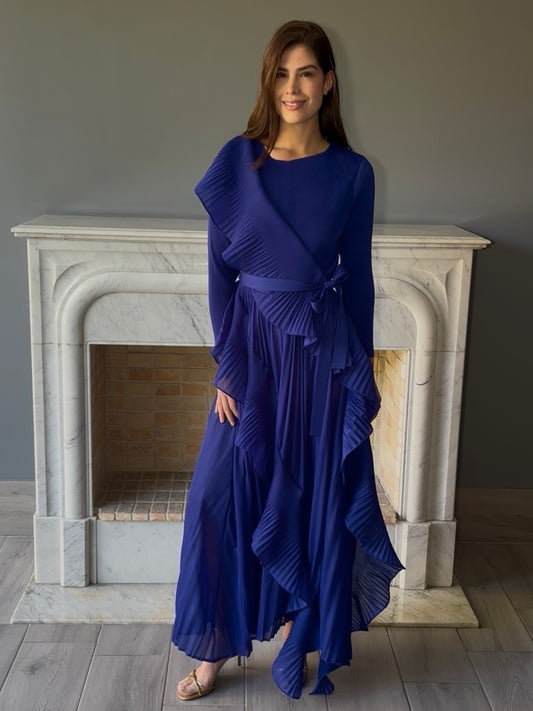 VESTIDO LARGO AZUL QC3788