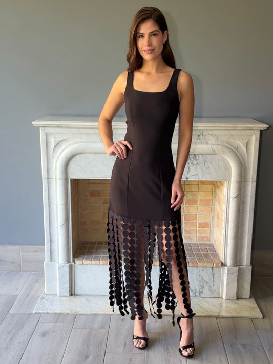 VESTIDO MIDI NEGRO DW001