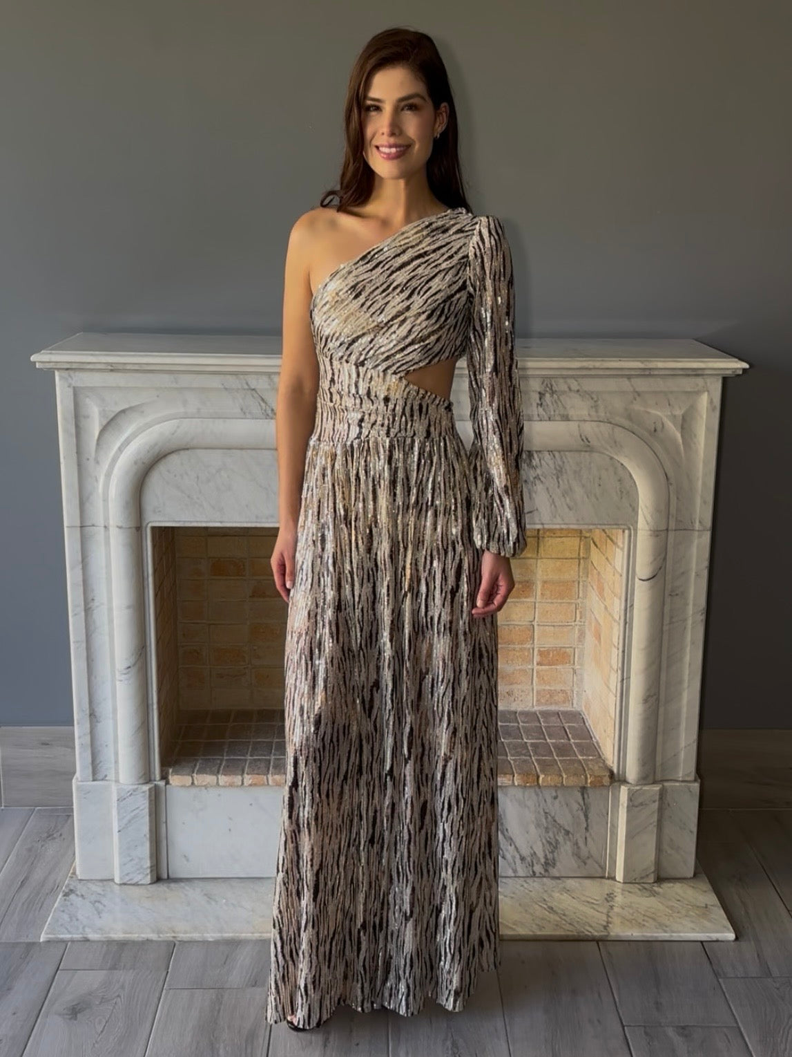 VESTIDO LARGO LENTEJUELA D11988