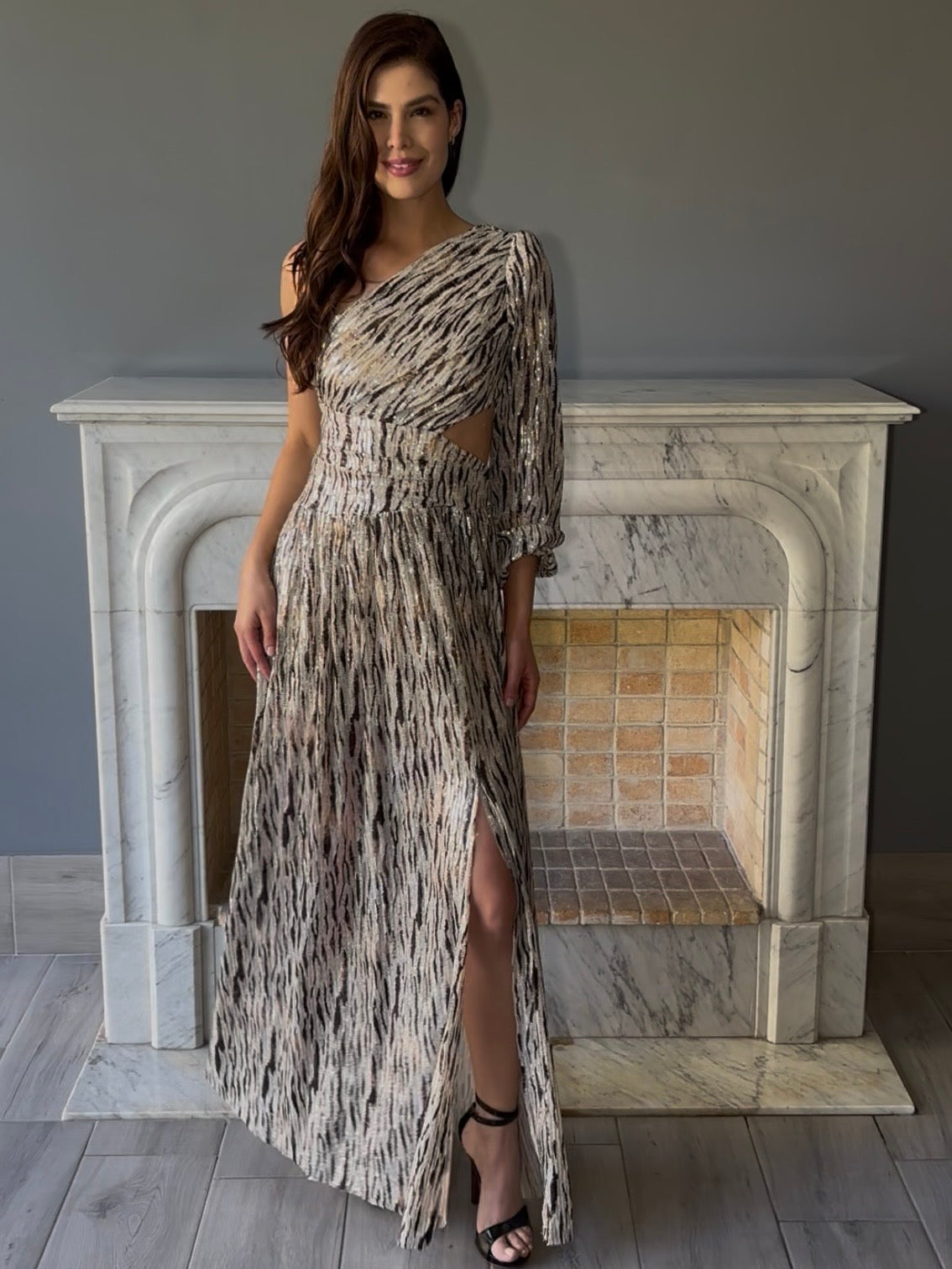 VESTIDO LARGO LENTEJUELA D11988