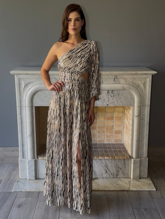 VESTIDO LARGO LENTEJUELA D11988