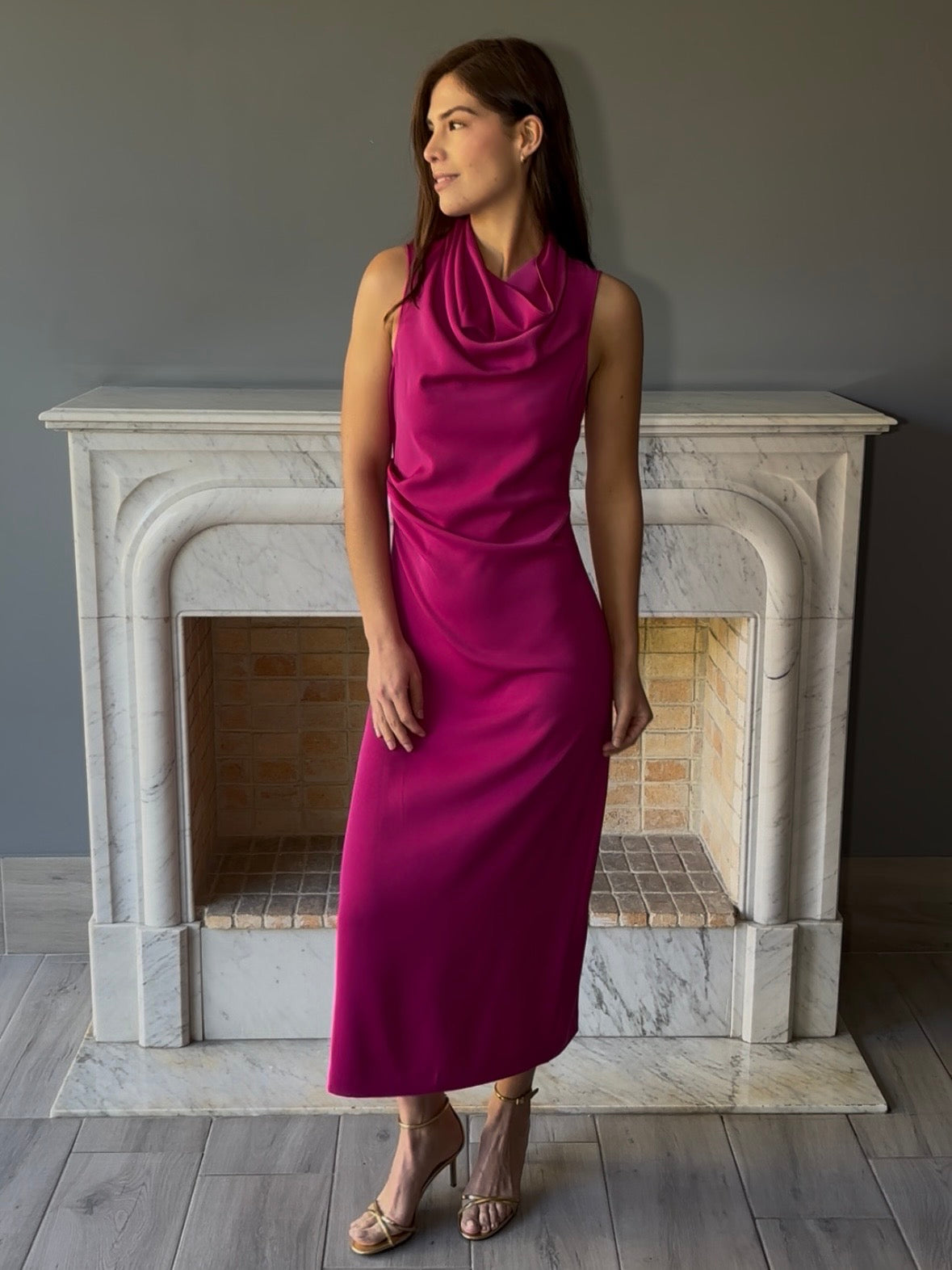 VESTIDO ROSA MIDI 10605