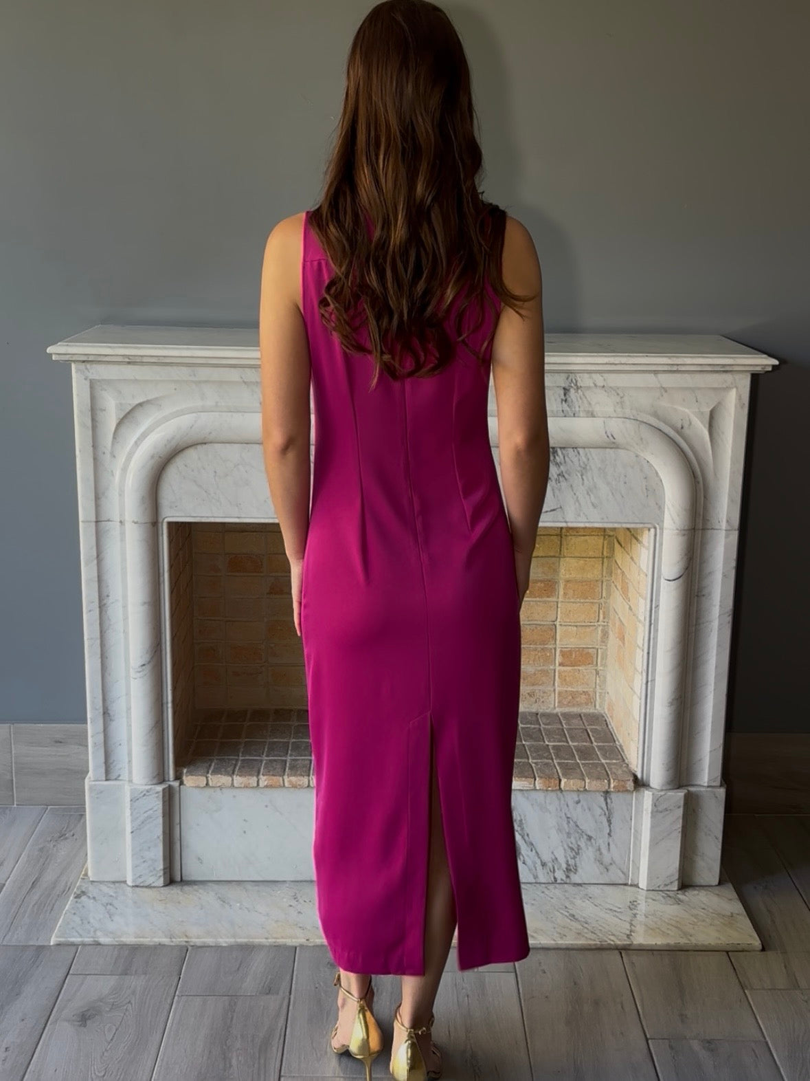 VESTIDO ROSA MIDI 10605