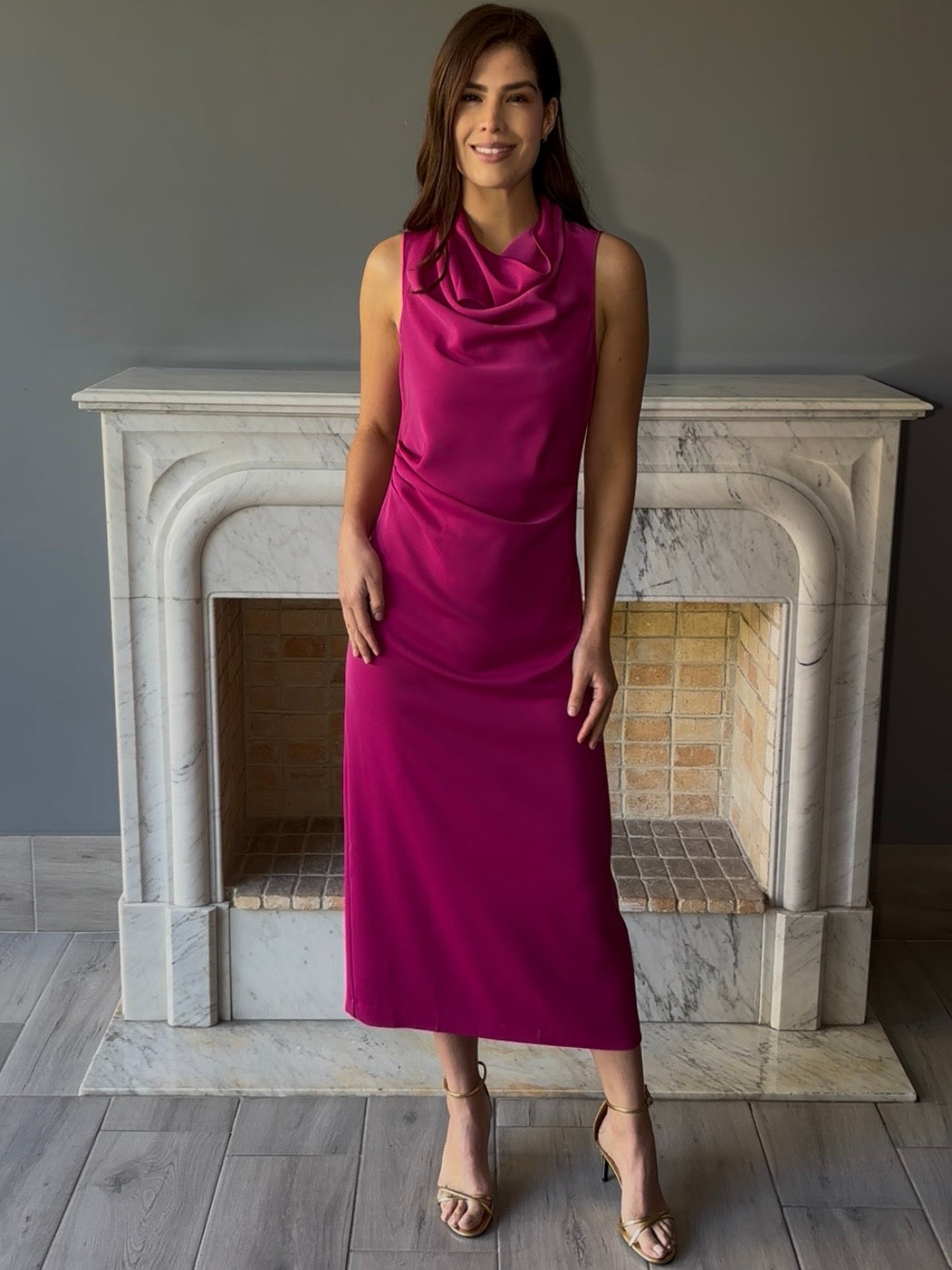 VESTIDO ROSA MIDI 10605