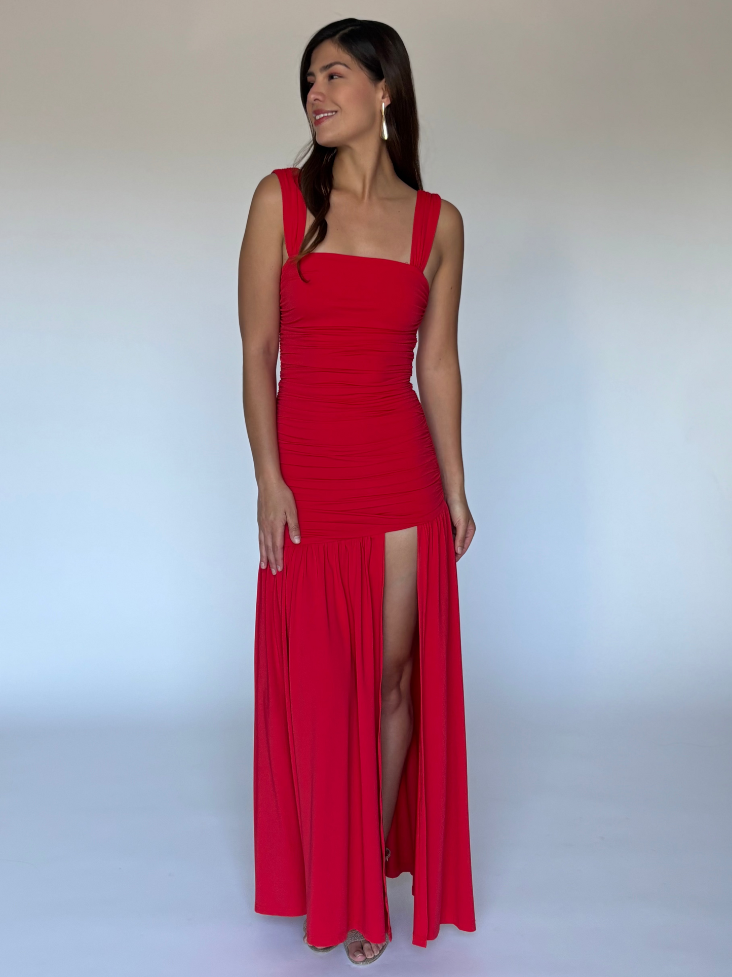 VESTIDO LARGO ROJO D11288