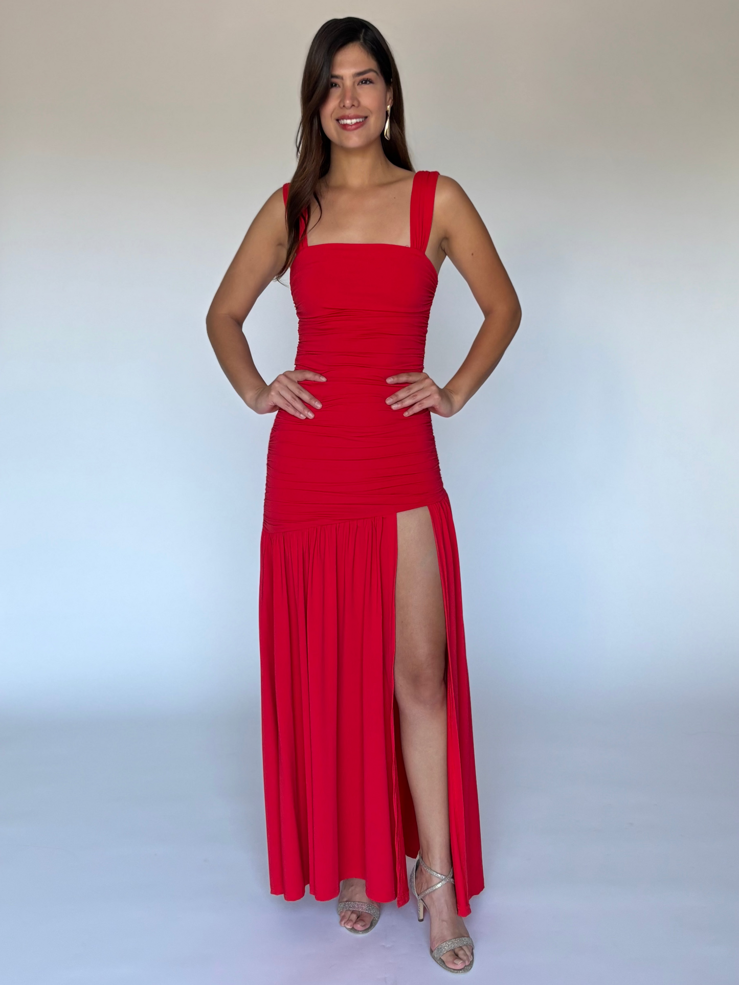 VESTIDO LARGO ROJO D11288