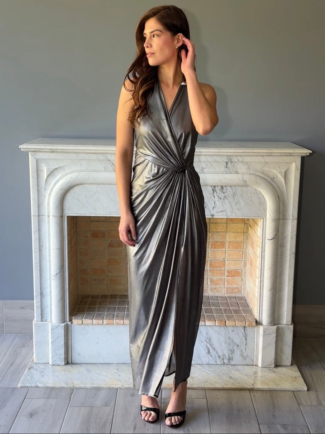 VESTIDO PLATEADO LD11777