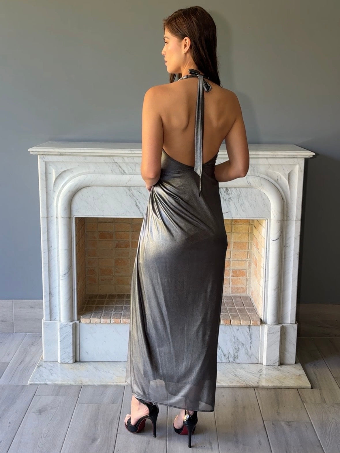 VESTIDO PLATEADO LD11777