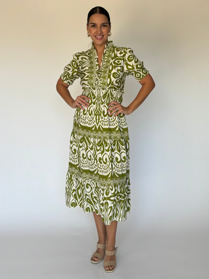 VESTIDO MIDI ESTAMPADO Y8358