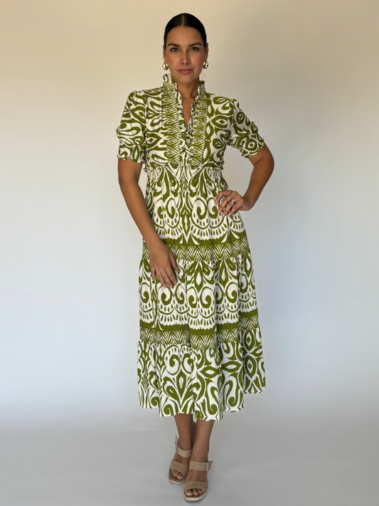 VESTIDO MIDI ESTAMPADO Y8358