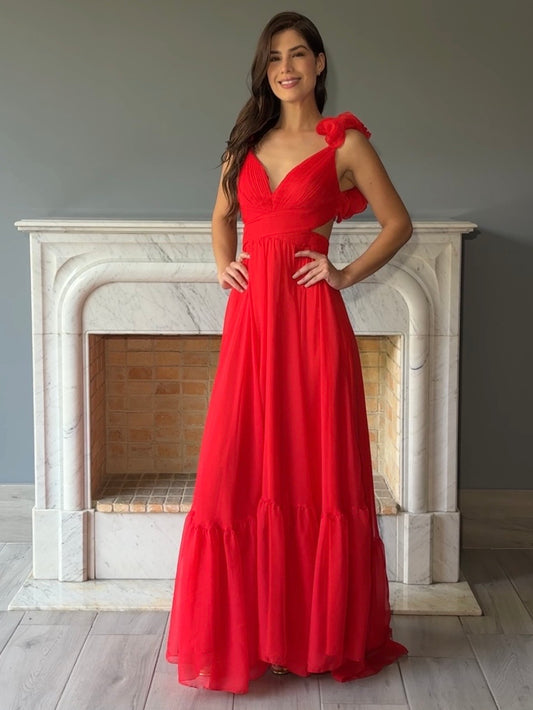 VESTIDO ROJO L9678