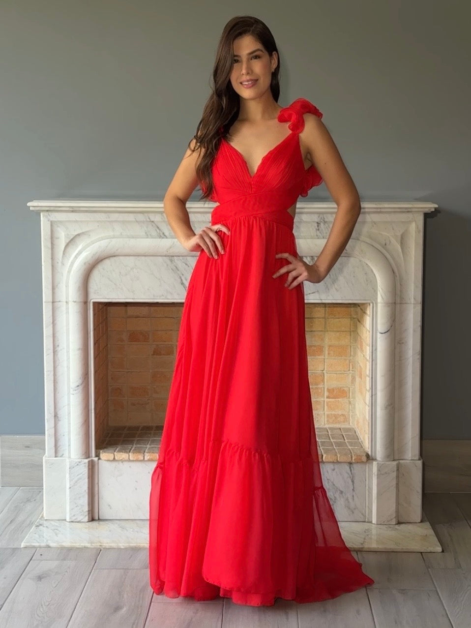 VESTIDO ROJO L9678
