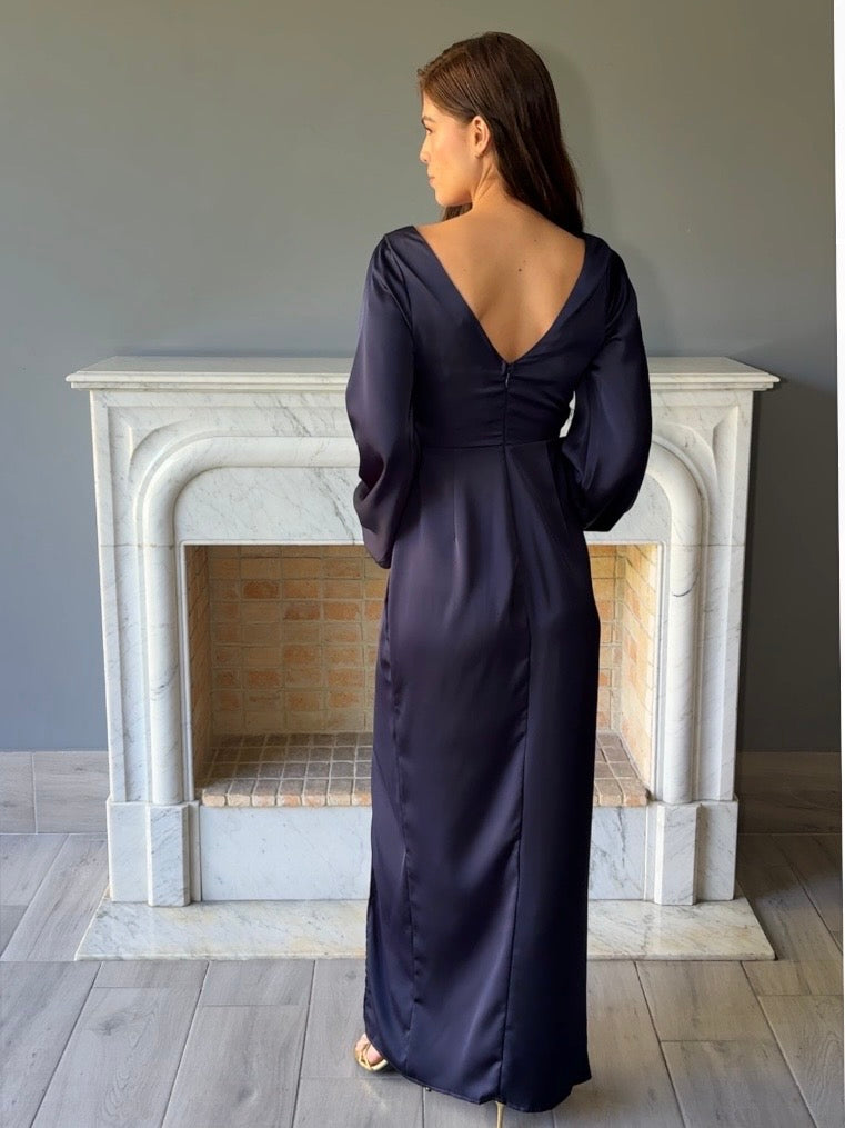 VESTIDO MANGA LARGA AZUL F22939